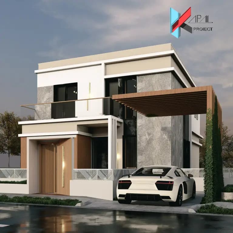 Proiect case modern K180 Locuinta unifamiliala P+1E Constanta - fatada principala Kapal Proiect